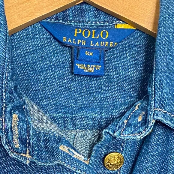 Polo Denim Dress Kids 6x - Picture 5 of 5